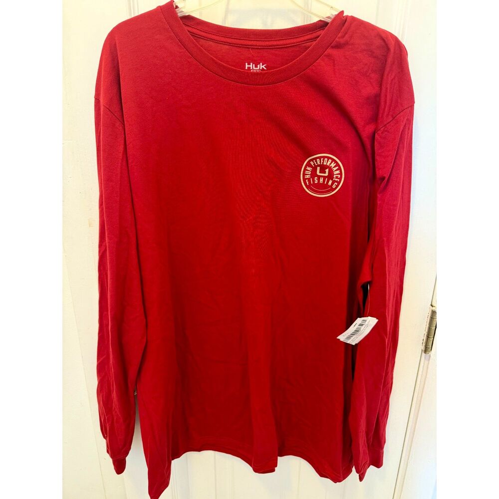 HUK Men's Long Sleeve Performance Fishing Tee XXL Scarlet NWT